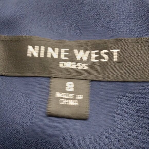 Royal Blue Bow Ruffle Satin Dress Evening Party Dress | Size 8 - Picture 8 of 10